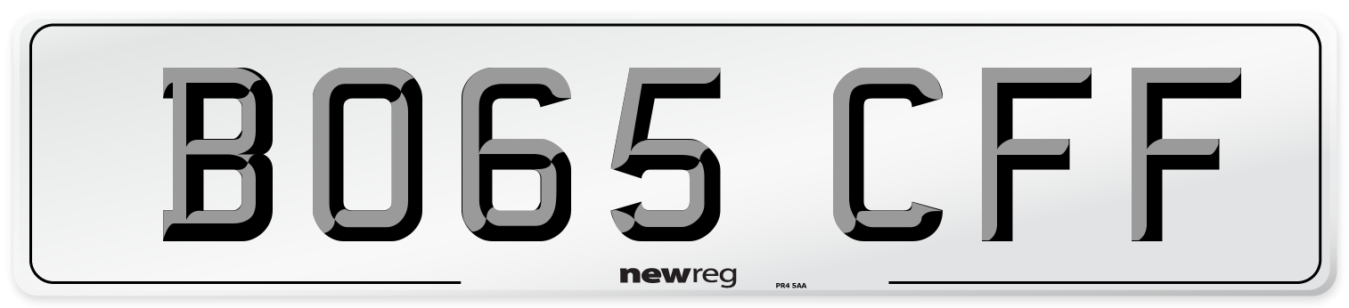 BO65 CFF Number Plate from New Reg
